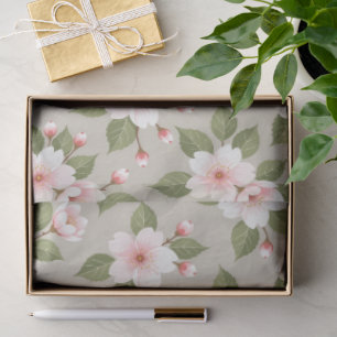 Papel De Seda Padrão contínuo de flores de cerejeira elegantes