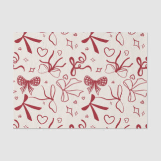 Papel De Seda Padrão contínuo de laço vermelho Coquette natal