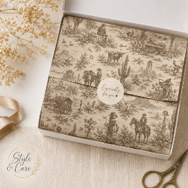Papel De Seda Padrão contínuo de Toile do Deserto Ocidental Vint