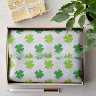 Papel De Seda Padrão contínuo de trevo de quatro folhas Lucky