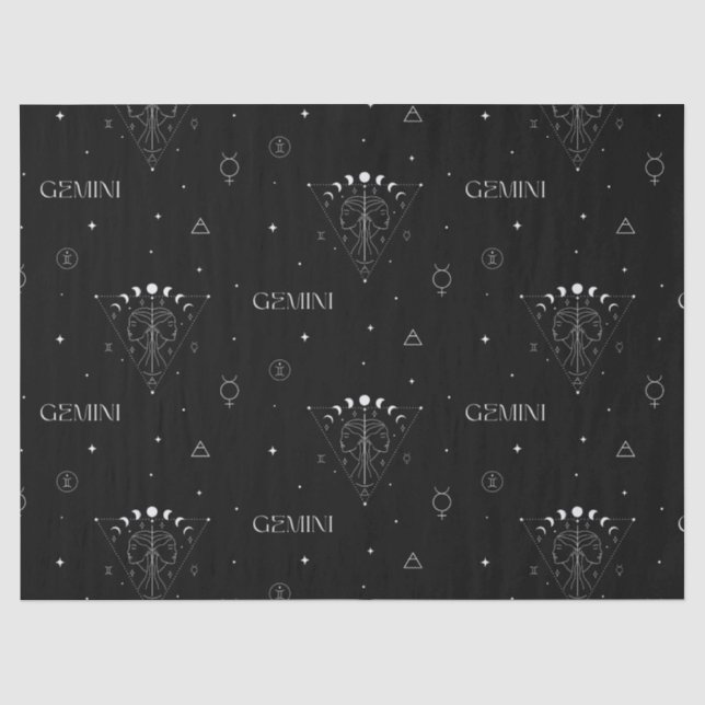 Papel De Seda Padrão contínuo de Zodíaco Gêmeos – Gêmeo Celestia (Frente )