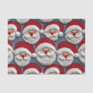 Papel De Seda Padrão Crochet Santa Claus