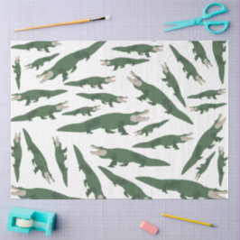 Papel De Seda Padrão Crocodilo de Alligador Cuto