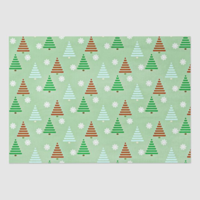 Papel De Seda Padrão da árvore de Natal (Frente )