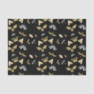 Papel De Seda Padrão da borboleta da mariposa preta