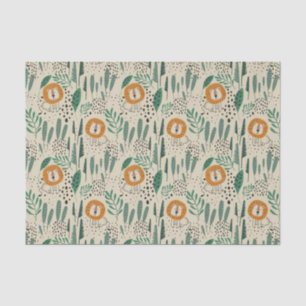 Papel De Seda Padrão da Floresta Tropical Selvagem de Leão-de-Dó