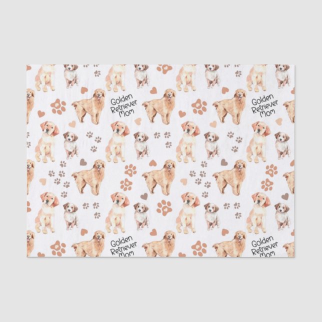 Papel De Seda Padrão da mãe do ouro Retriever (Frente )