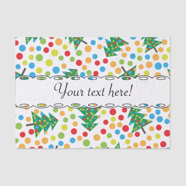 Papel De Seda Padrão das árvores de Natal (Frente )