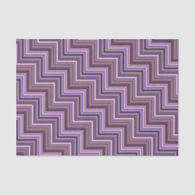 Papel De Seda Padrão das escadas das faixas de Mauve (Frente )