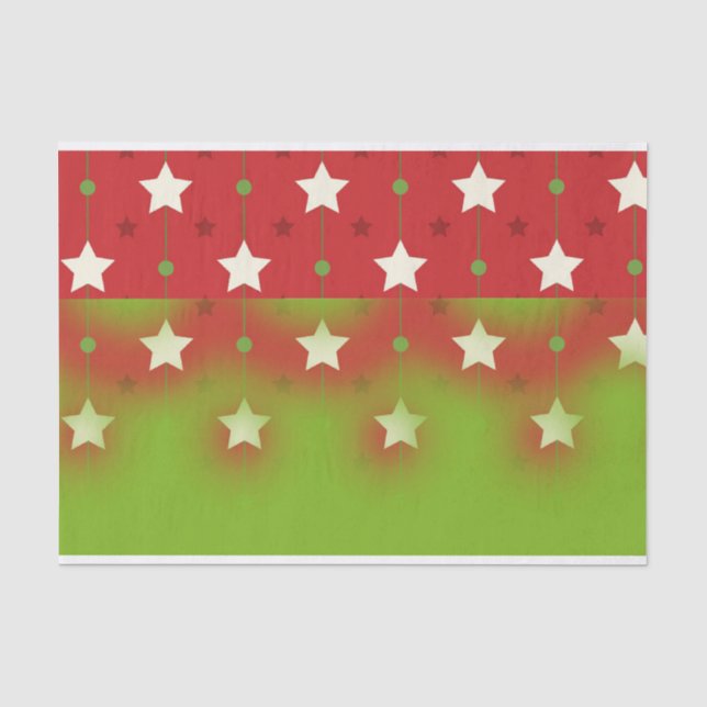 Papel De Seda Padrão das estrelas de Natal Feliz (Frente )
