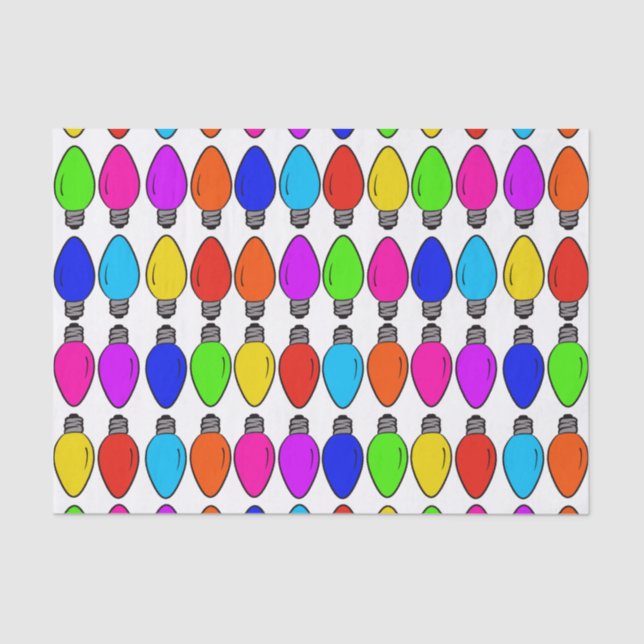 Papel De Seda Padrão das lâmpadas de Natal (Frente )