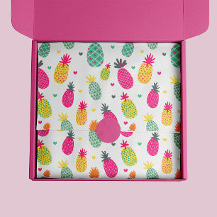 Papel De Seda Padrão de abacaxi de verão tropical