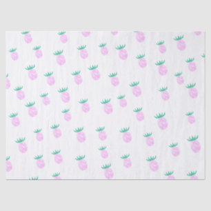 Papel De Seda Padrão de Abacaxi Rosa Tropical Fofo