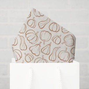 Papel De Seda Padrão de Abóbora Boho Neutro para Festa de Outono
