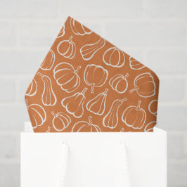 Papel De Seda Padrão de Abóbora Laranja Outono Halloween Festa