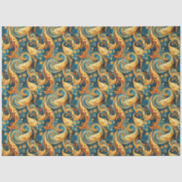 Papel De Seda Padrão de Abstrato de Ouro de Flor do  de Paisley