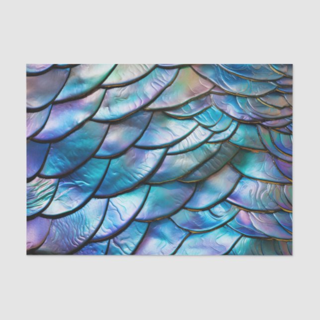 Papel De Seda Padrão de Abstrato de Shell Abalone (Frente )