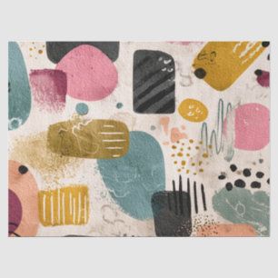 Papel De Seda Padrão de Abstrato do Modern Boho   Coloração text