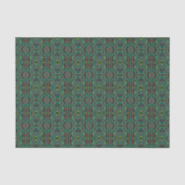 Papel De Seda Padrão de Abstrato do Trippy Retro Black e do Verd