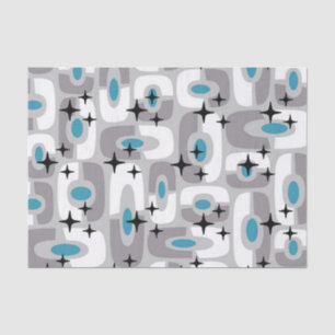 Papel De Seda Padrão de Abstrato Moderno do Meio século Retroati