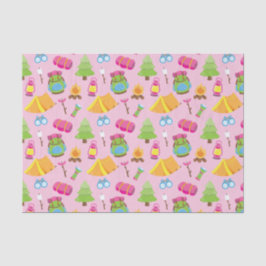 Papel De Seda Padrão de acampamento de verão bonito