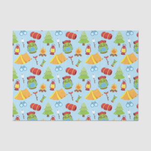 Papel De Seda Padrão de acampamento de verão bonito