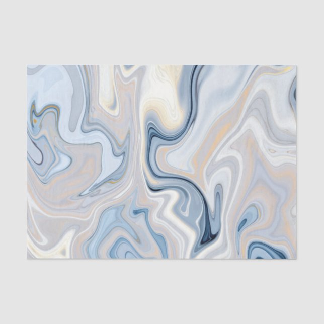 Papel De Seda Padrão de Agato Azul e Tan (Frente )