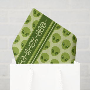 Papel De Seda Padrão de Alienígena Verde Bonito com o Texto em G