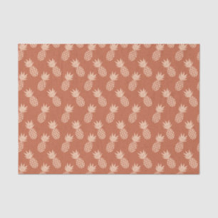 Papel De Seda Padrão de ananás tropical Terracotta e Peach
