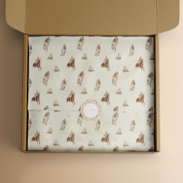 Papel De Seda Padrão de Anel de Cavalo Vintage