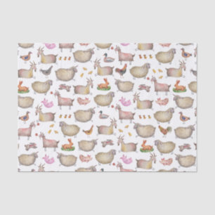 Papel De Seda Padrão de Animais da Fazenda de Cana-de-Água Cut