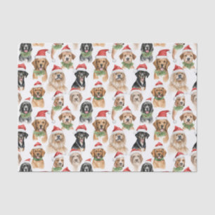 Papel De Seda Padrão de Animais de Companhia de Cão de Natal
