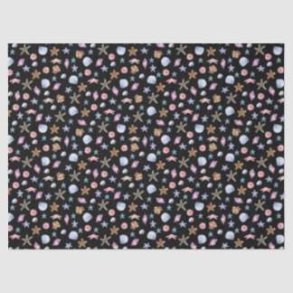 Papel De Seda Padrão de Animais Marinhos em Aquarela