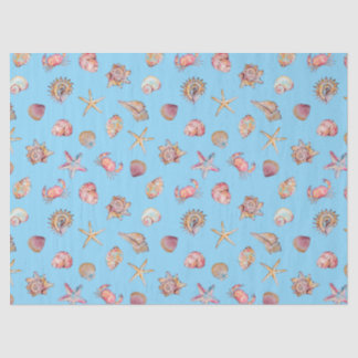 Papel De Seda Padrão de Animais Marinhos em Aquarela