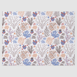 Papel De Seda Padrão de Animais Marinhos em Aquarela