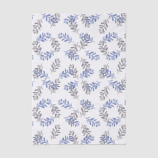 Papel De Seda Padrão de aquarela botânica Azul e Cinza