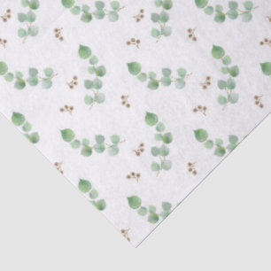 Papel De Seda Padrão de aquarela de folhas e galhos de eucalipto