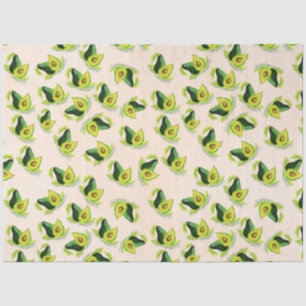 Papel De Seda Padrão de Aquarela Verde Avocados