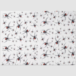 Papel De Seda Padrão de aranha vermelha e preta