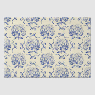 Papel De Seda Padrão de Arco de Hydrangea do Toile Azul de pré-d