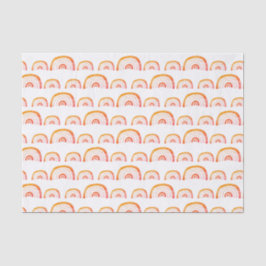 Papel De Seda Padrão de arco-íris aquarela laranja Boho