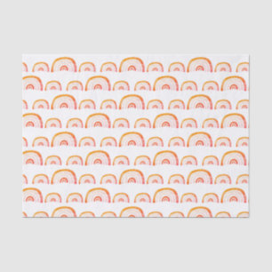 Papel De Seda Padrão de arco-íris aquarela laranja Boho