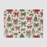 Papel De Seda Padrão de Arcos da Vintage Retro Christmas Bolinha<br><div class="desc">Vintage Retro Natal Arcos Papel de tecido padrão</div>