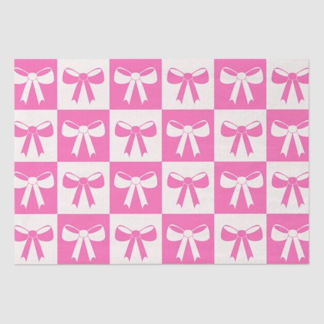 Papel De Seda Padrão de Arcos Rosa Girly Coquette Verificado (Frente )