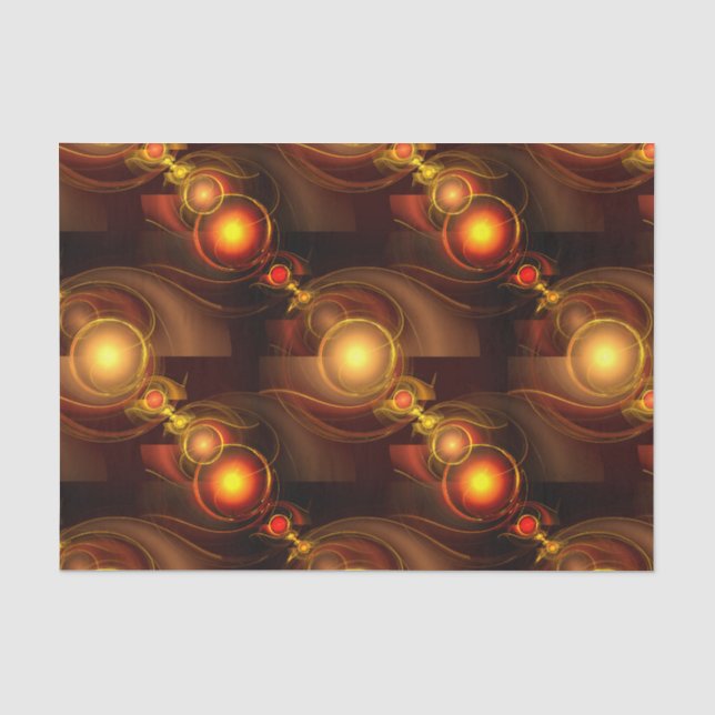 Papel De Seda Padrão de Arte Abstrata Boho Moderno Elegante Dour (Frente )