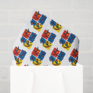 Papel De Seda Padrão de Arte Abstrata Divertido de Axolote Piet