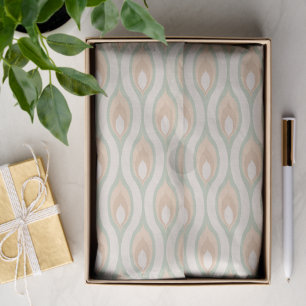 Papel De Seda Padrão de arte Chic Retro Funky Abstrato Waves