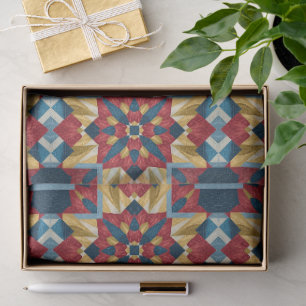 Papel De Seda padrão de arte de bloco de colcha geométrica vinta