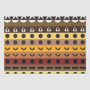 Papel De Seda Padrão de Arte Deco Tribal Colorida