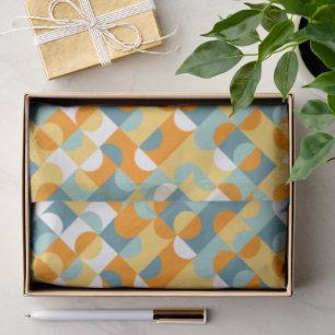 Papel De Seda Padrão de Arte dos Círculos Azuis Brancos Sunny La